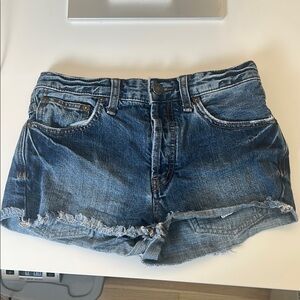 Free people size 25 Denim Blue Women's Shorts frayed hem​